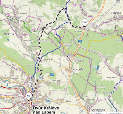 Trasa výletu na mapě